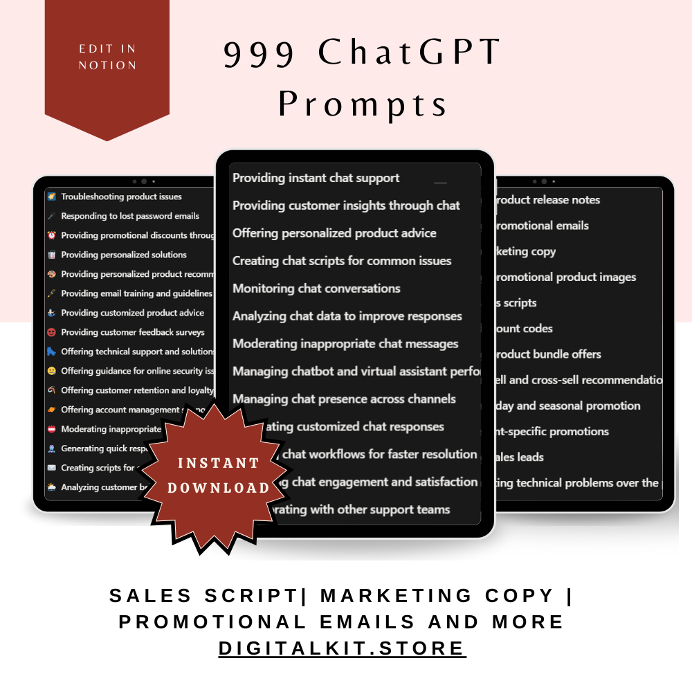 999 ChatGPT Customer Support & Sales Prompts for Small Businesses