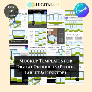 Mockup Templates for Digital Products (Phone, Tablet & Desktop)